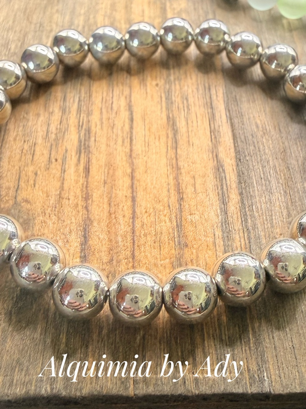 Silver minimalist ball Beaded Bracelet